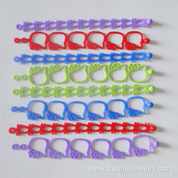 Hollow Silicone Hand Band Colorful Patterns Rubber Bracelet